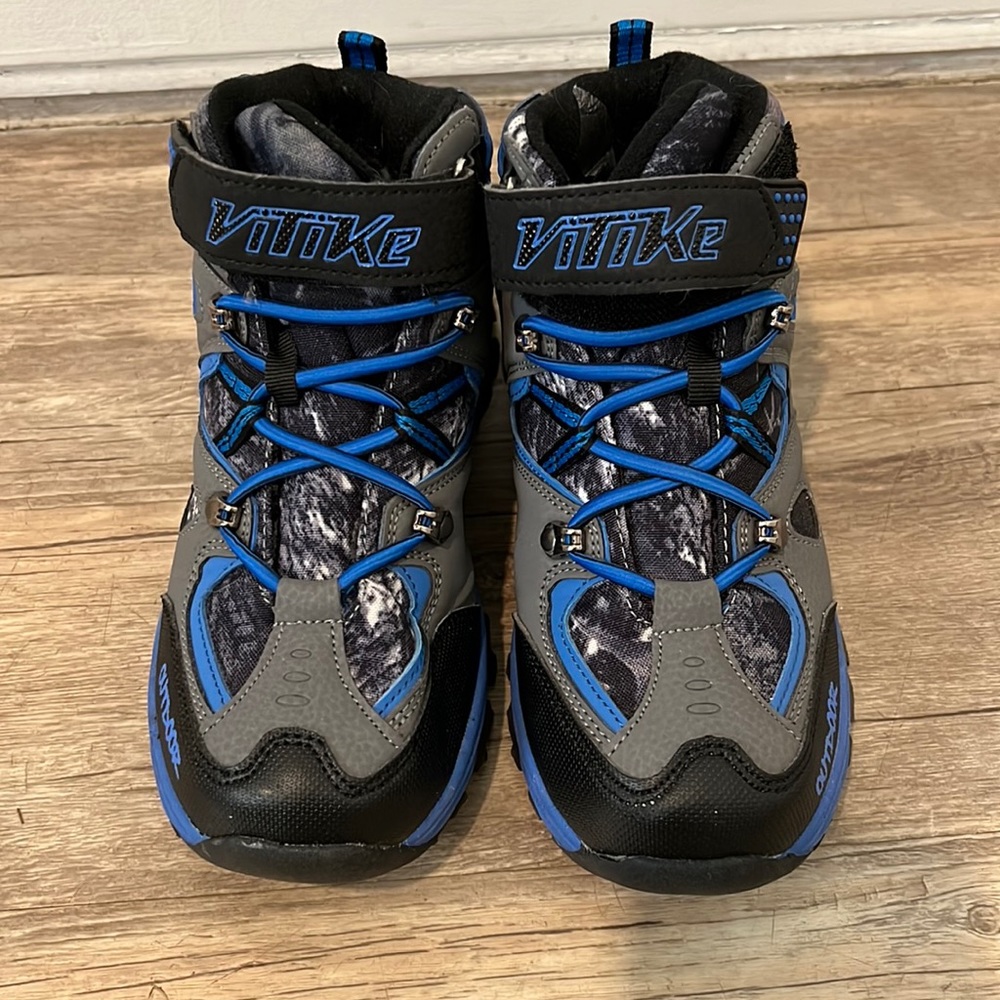 Boys Blue Waterproof Velcro Boots